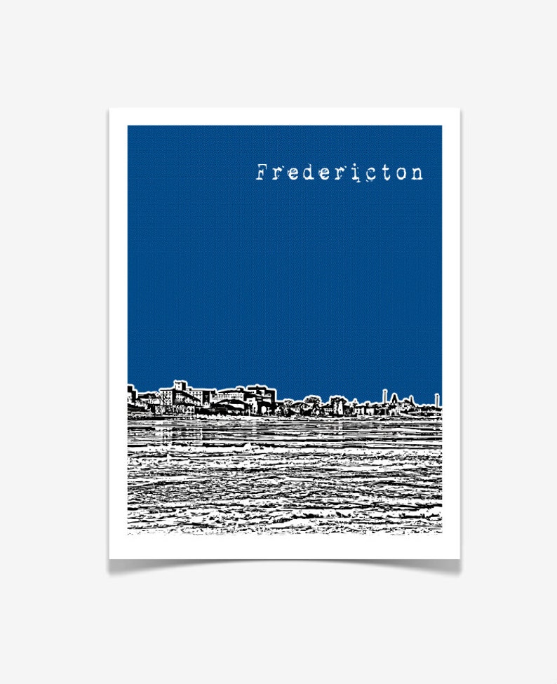 Fredericton New Brunswick Poster Fredericton NB City Skyline Etsy