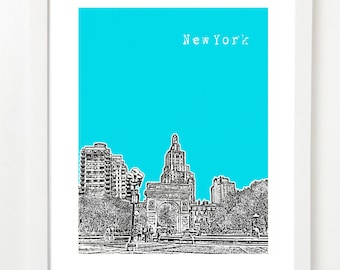 Greenwich Village Poster - Washington Square Park New York Art Print - New York Skyline Art - Greenwich Village, NY