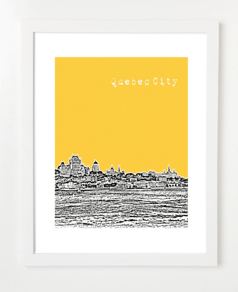 Québec City Skyline Art Print Québec City Poster Canada image 1