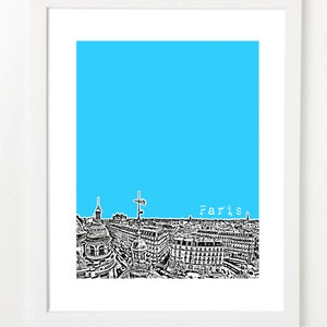 Paris Skyline Poster Paris France City Skyline Series Art Print VERSION 2 image 1