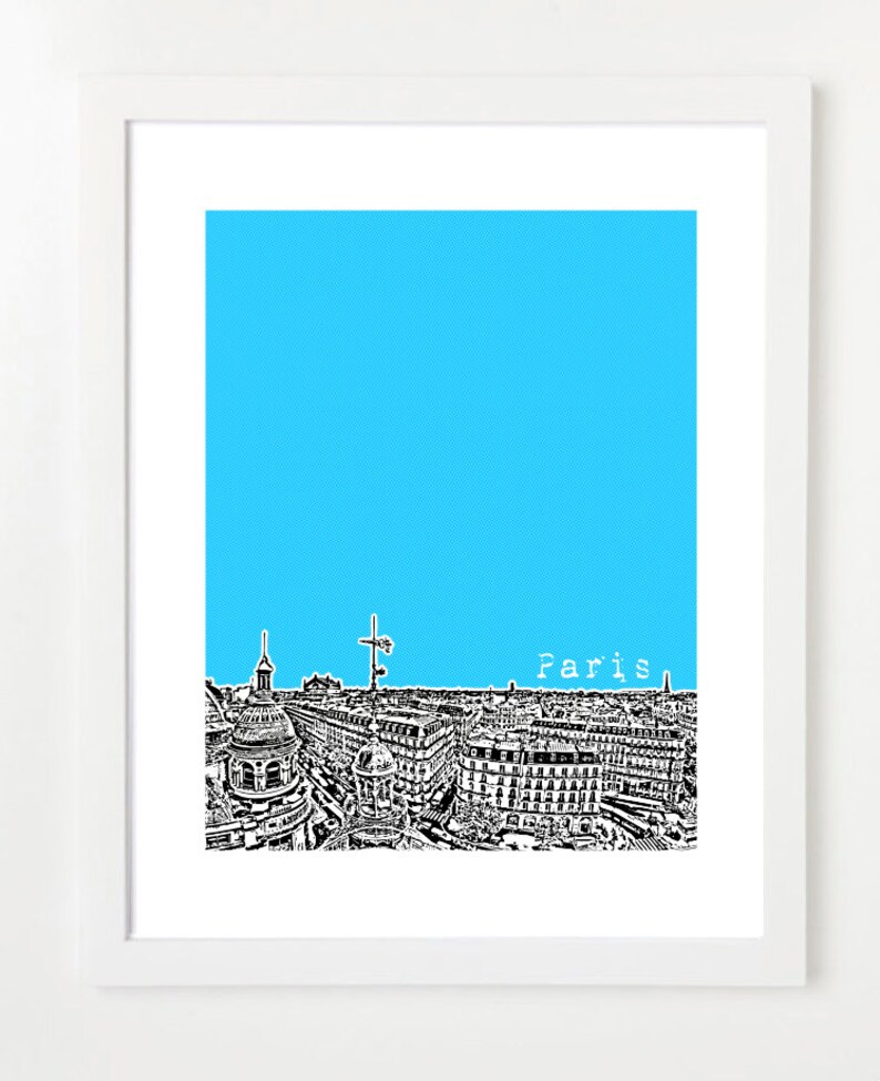 Paris Skyline Poster Paris France City Skyline Series Art Print VERSION 2 image 1