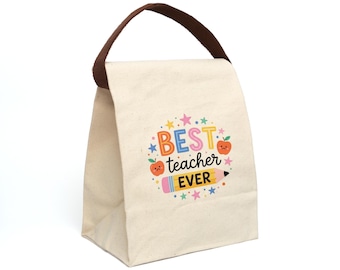 Borsa porta pranzo in tela "Best Teacher Ever" / Borsa per il pranzo per insegnanti