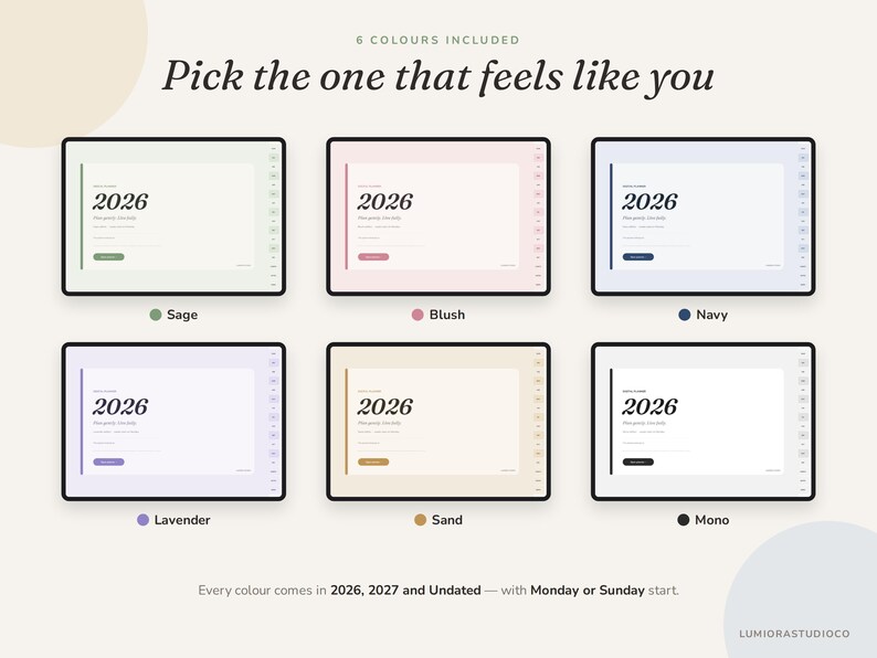 Digital Planner 2026 2027 Undated, Goodnotes Planner, iPad Planner ...