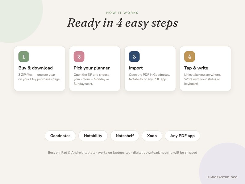 Digital Planner 2026 2027 Undated, Goodnotes Planner, iPad Planner ...