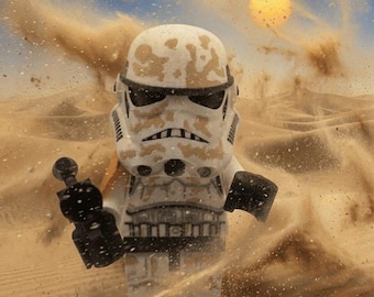 3D-gedruckte Star Wars Sand Trooper Figur im großen Maßstab (8,5"-9,5")
