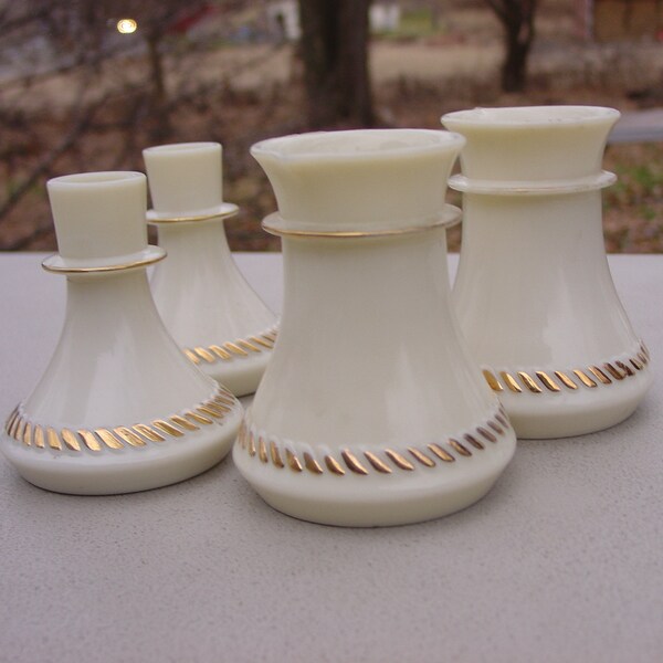 Wheaton custard glass MCM Candle holders, creamer carafes