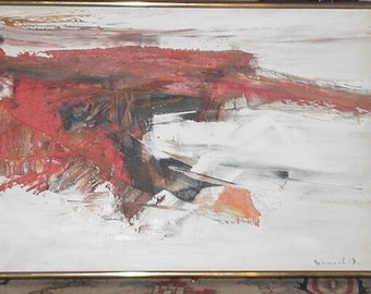 Noboru Yamashita oil on canvas large abstract expressionist painting signed
