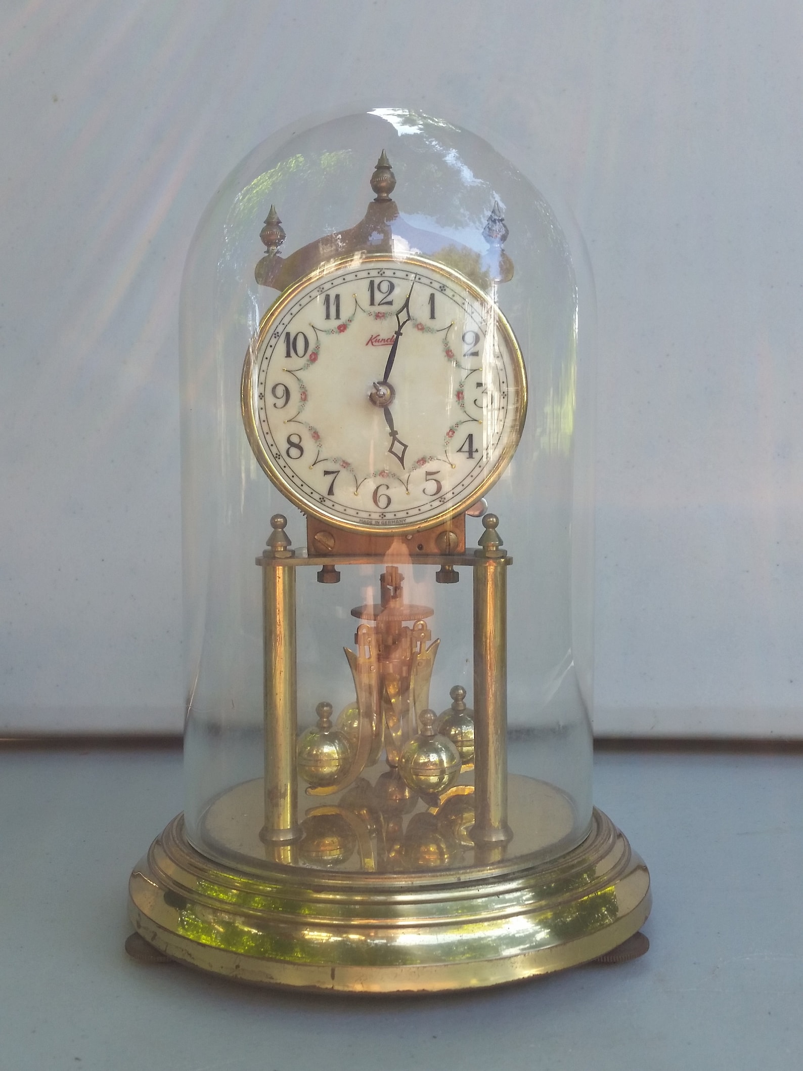Kundo anniversary clock with glass Dome Vintage Etsy