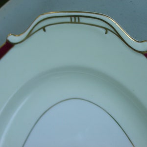 Victoria Czechoslovakia large deep platter w gold leaf 16 inch