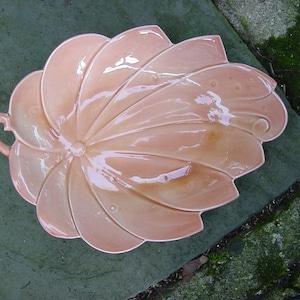 Harold Johnson ART pottery leaf dish server MCM