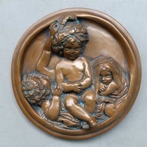 Infant Academy Bronze Art “After Sir. Joshua Reynolds by E. W. Wyon Published 1849 Signed
