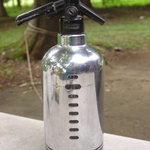 Soda King chrome seltzer soda siphon bottle vintage
