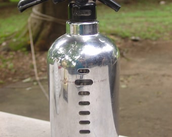 Soda King chrome seltzer soda siphon bottle vintage RARE