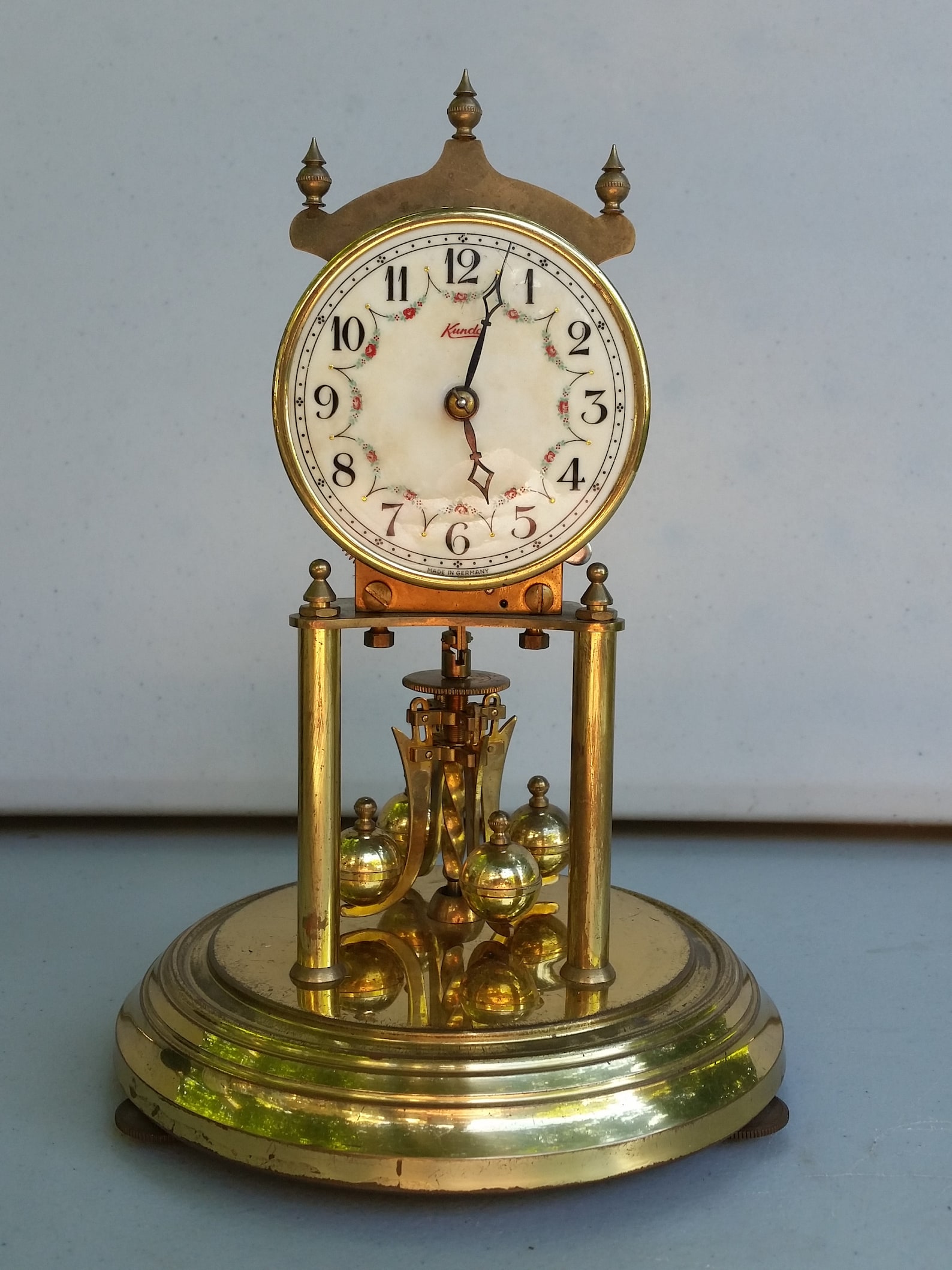 Kundo anniversary clock with glass Dome Vintage Etsy