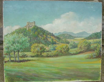 French O/C oil painting signed M Ghy (Lemm) French artist
