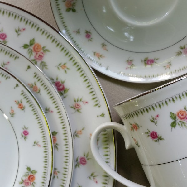 Abingdon china porcelain Dinnerware transfer ware roses