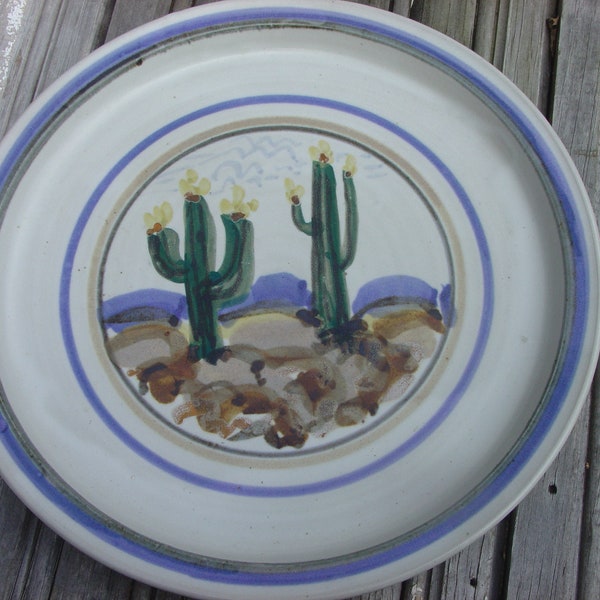Desert scene South west Studio art pottery plate charger