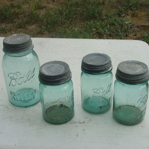 OLD Ball blue Mason jars canning jars