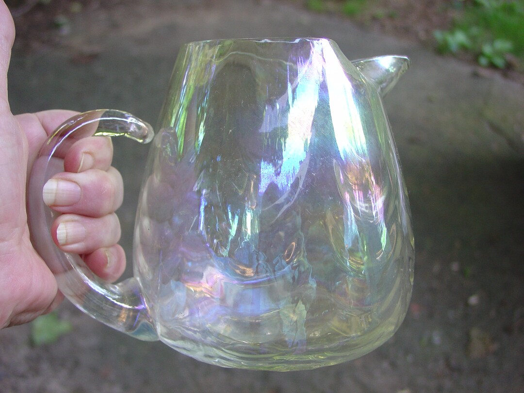 Art Glass Martini Pitcher irridesent Etsy