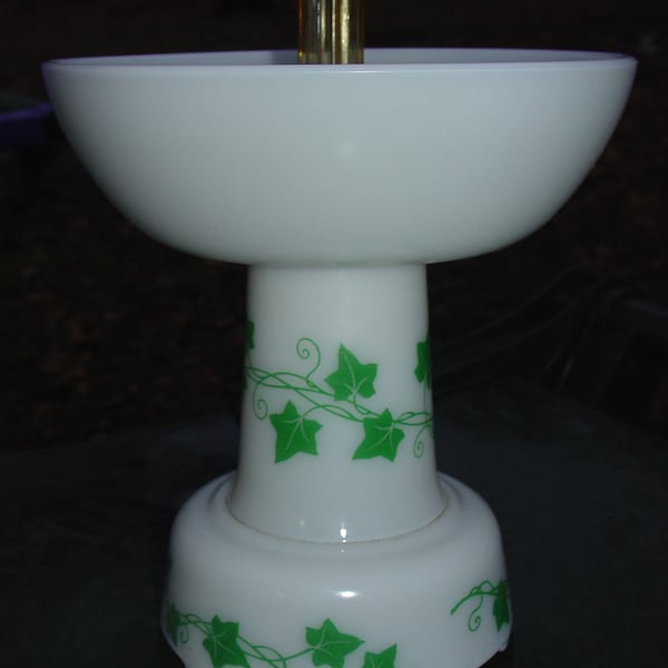 Lampe pyrex Fire King avec IVY années 1950 RARE