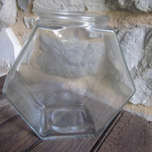 Vintage hexagonal  fish bowl terrarium
