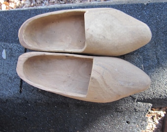 Wooden Dutch shoes clogs hand carved vintage Rustic