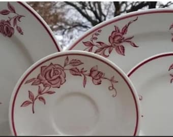 Conjunto de jantar Mayer China Sharon, estampa de rosas dos anos 1950, para restaurante ou lanchonete. À escolha.