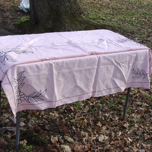 Hand embroidered tablecloth c 1960 large