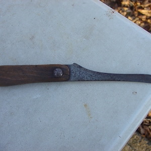 Antique butcher knife w wooden handle