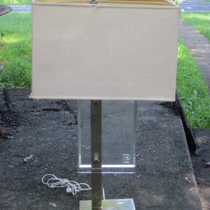 Pierre Cardin plexiglass n metal table lamp signed