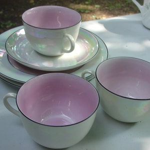 Z  S Zeh Scherzer and Co. Bavaria plates tea cups saucers old MOP
