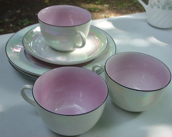 Z  S Zeh Scherzer and Co. Bavaria plates tea cups saucers old MOP