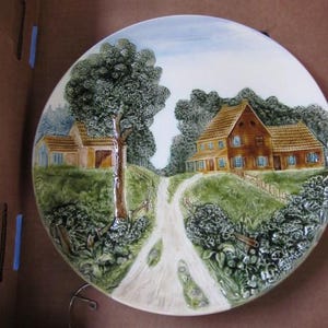 Fajans keramik Majolica Tallrik Tyskland STOR