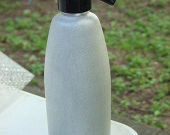 Soda Syphon Seltzer Bottle Textured Silver  Made In Hungary MCM