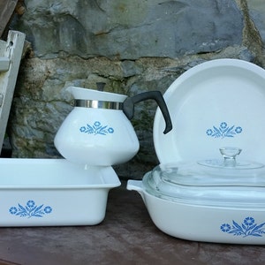 Plats au four Corning ware cocotte vintage bleuet