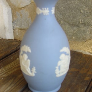 Wedgwood blue bud vase