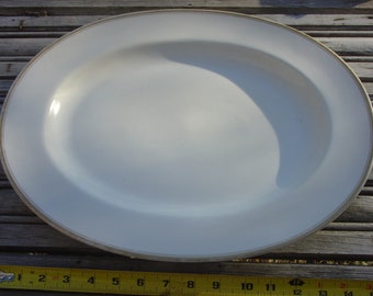 D & C France porcelain platter 14 inch w gold edge