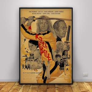 Kill Bill Poster, The Bride and Bill Wall Art, Martial Arts Revenge Print, Cult Film Decor
