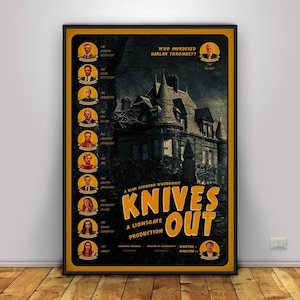Knives Out Poster, Benoit Blanc Marta Cabrera Wall Art, Whodunit Film Decor