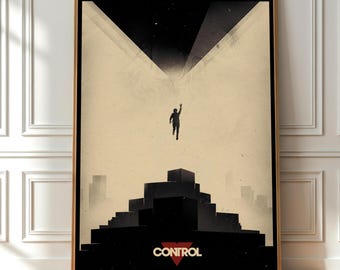 Control Game Poster, Jesse Faden Wall Art, Brutalist Sci Fi Print