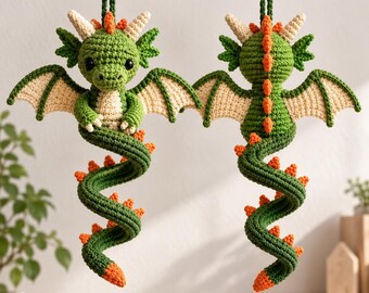 Crochet Dragon Spiral Pattern, Amigurumi Dragon PDF, Cute Mythical Creature Tutorial