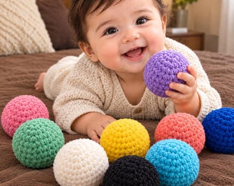 Häkelanleitung für einen Hacky Sack (PDF) | 9 Farben Amigurumi-Fußball-Jonglierball – ideal zum Verwerten von Stoffresten (Download)