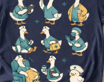Nurse Goose PNG, Funny Nurse Life PNG, RN Gift, Nursing Week Design, Silly Goose Nurse Duck Design, Cute Nurse Student Gift
