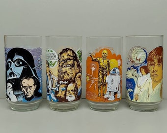 Star Wars tumblers drinking glasses Burger King promo 1977