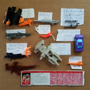 Transformers SPARE PARTS G1 by Hasbro 1987-90