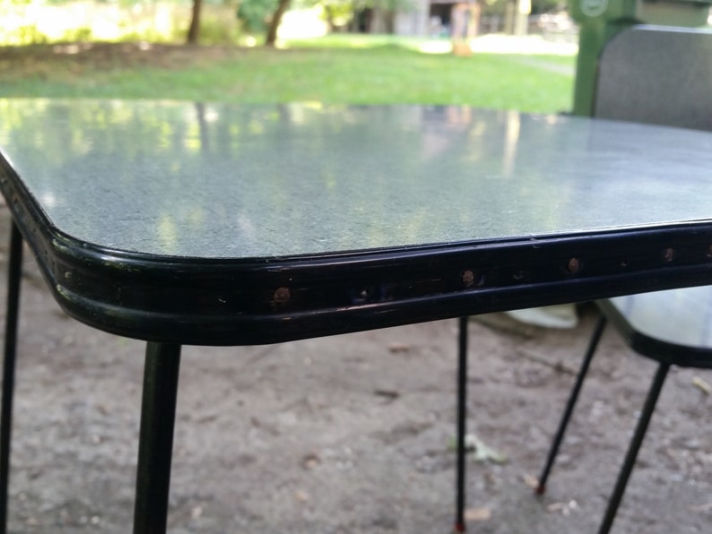 MCM Children's Formica Play Table and Chair Set Gray Tweed Etsy