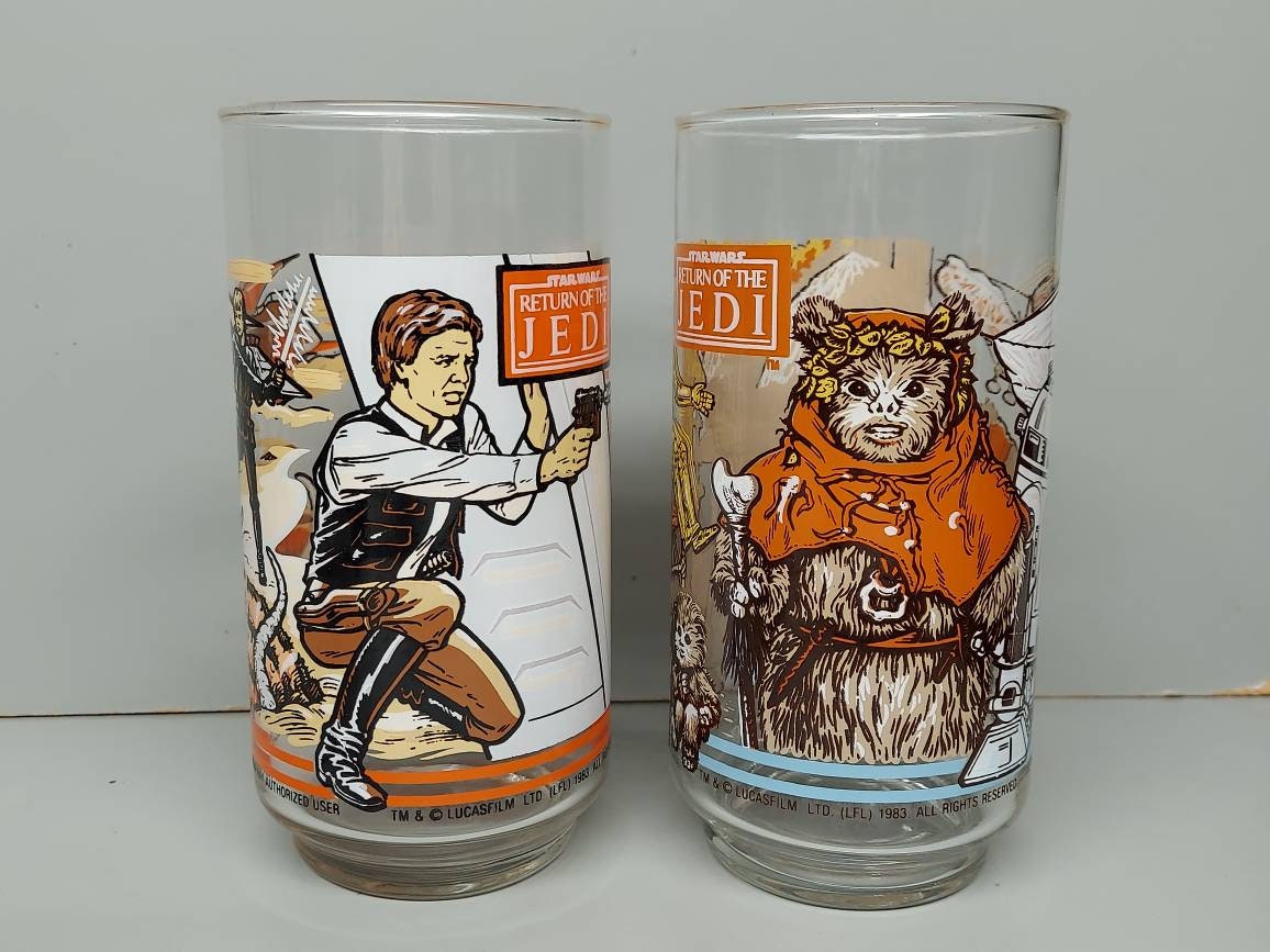 Star Wars Return of the Jedi Tumblers Drinking Glasses Burger King Promo  1983 