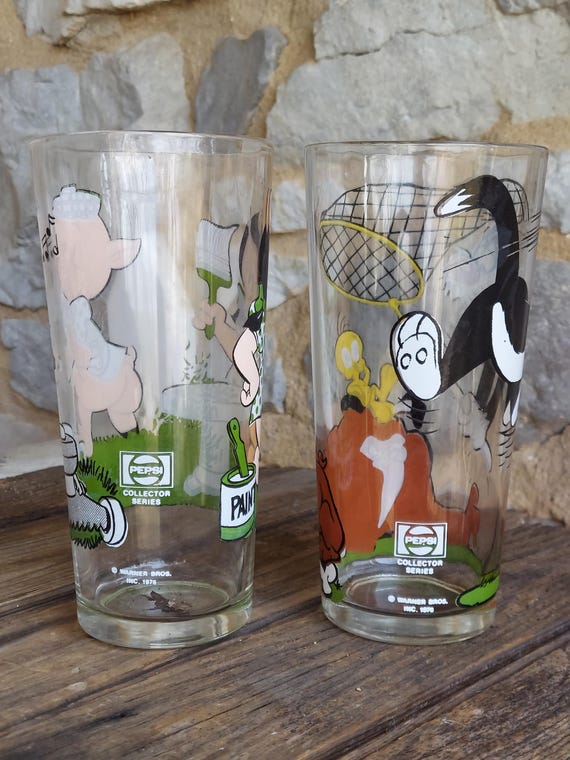 Looney Tunes Character Glasses FLAWS Drink Tumblers Pepsi Promo 1976 - Etsy