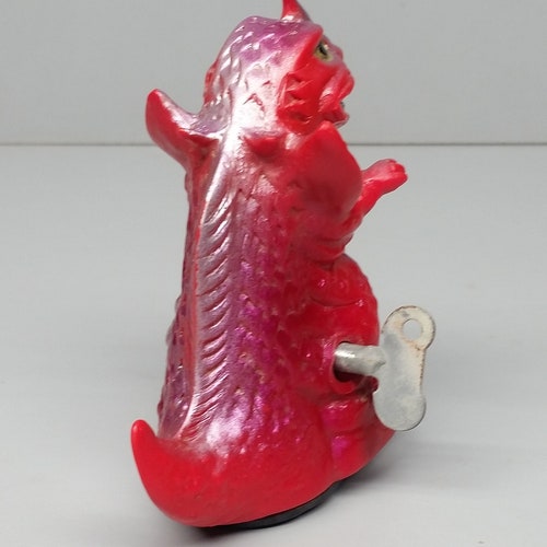 Godzilla Fire Monster Kaiju sparking windup toy shops by Yonezawa Japan 1965