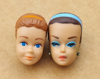Barbie und Midge Perückengarderobe Köpfe Mattel 1963 NOS unbenutzt